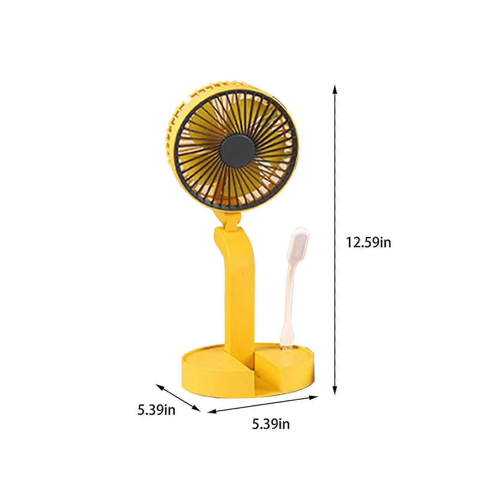 Folding Retractable Fan With Led Lights, Mini Fan Portable Small Usb Rechargeable Fan Outdoor