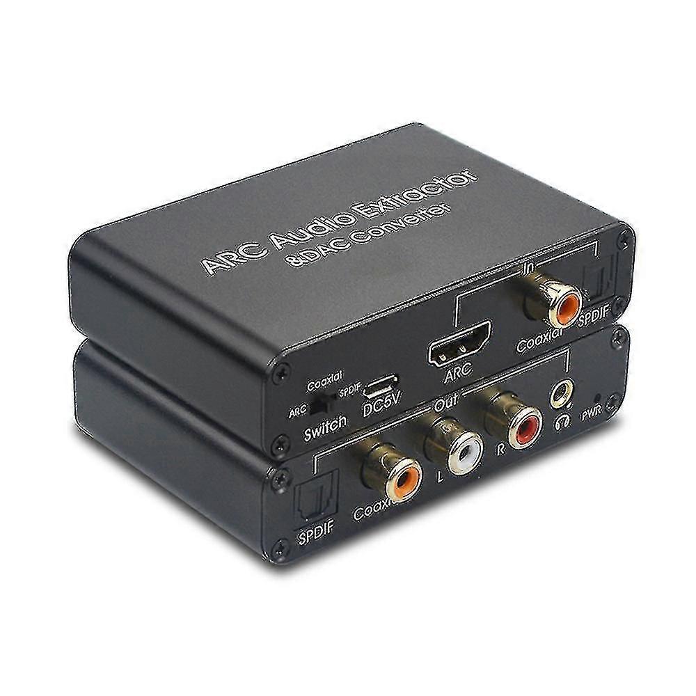 2024 T 2024 T 192kHz Arc Audio Adapter - HD Audio Extractor Digital to Analog Audio Converter DAC SPDIF Coaxial RCA 3.5mm Jack Output Boris