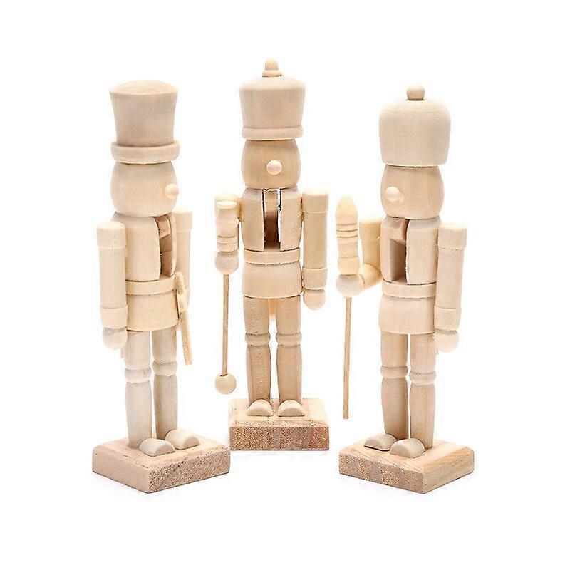 Random 1 Pcs Diy 12Cm Wooden Nutcracker Doll Soldier Shape Puppet Handmade Craft Decoration