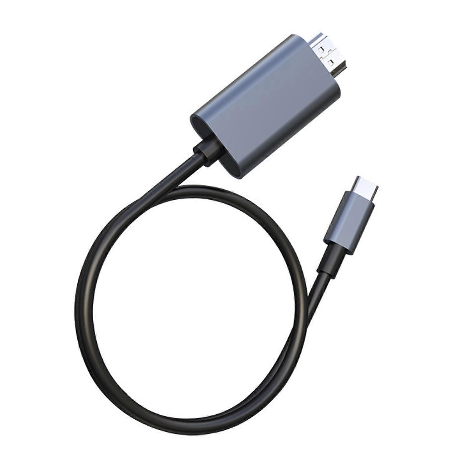 Type-C to HDMI-compatible Cord Plug Play High-Clarity Picture No-Delay High Speed Transmission 4K