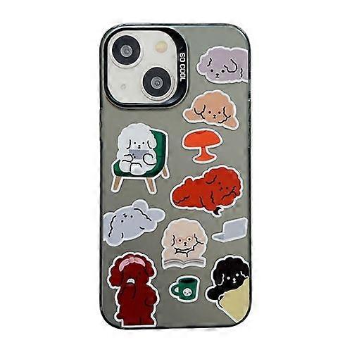 For iPhone 15 Cute Animal Pattern Series PC + TPU Phone Case