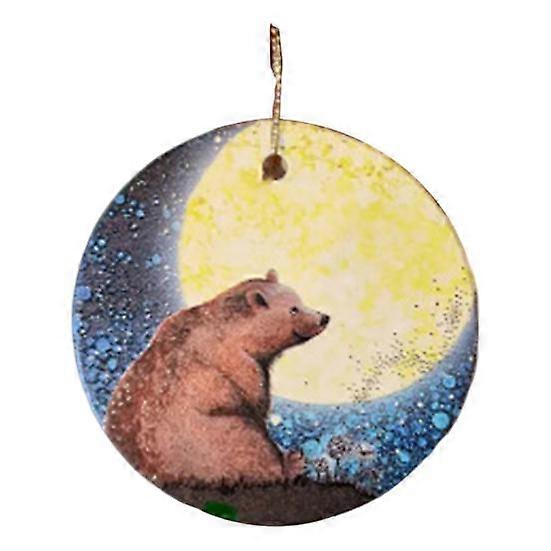 Animal Ornament 2D Flat Acrylic Pendant Animal under The Moon Hanging Decoration