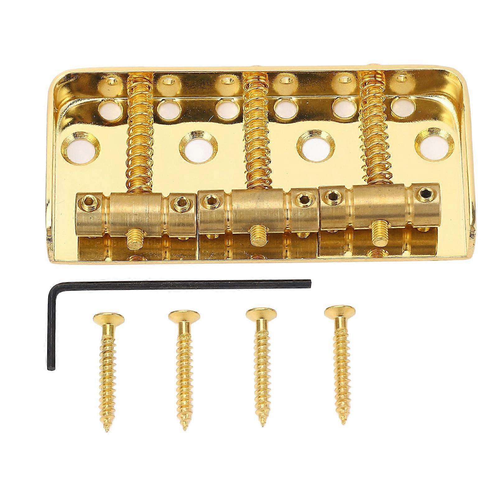 4 String Headless Electric Bass Bridge Zinc Alloy Brass Bridge Replacement with String Lock