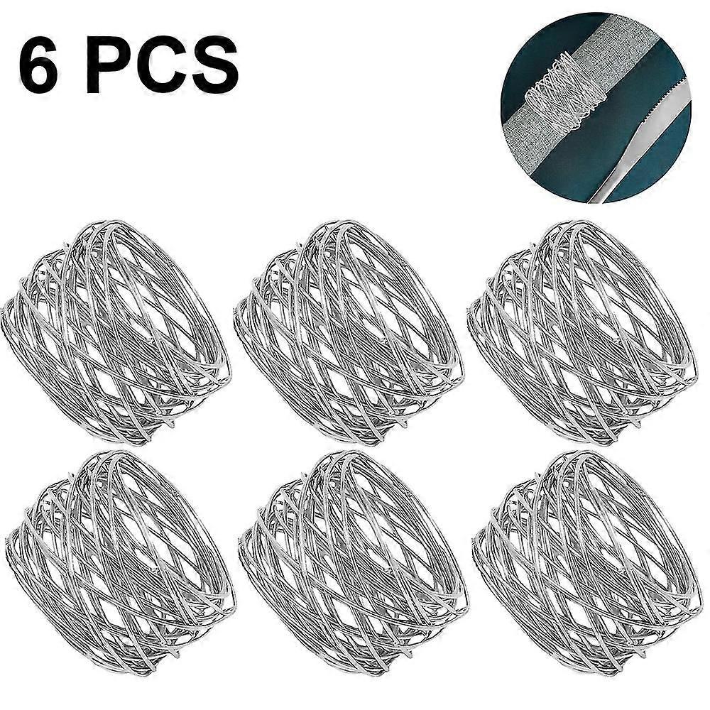 Handmade Round Mesh Napkin Rings Holder For Dinning Table Parties Everyday, Set Of 6