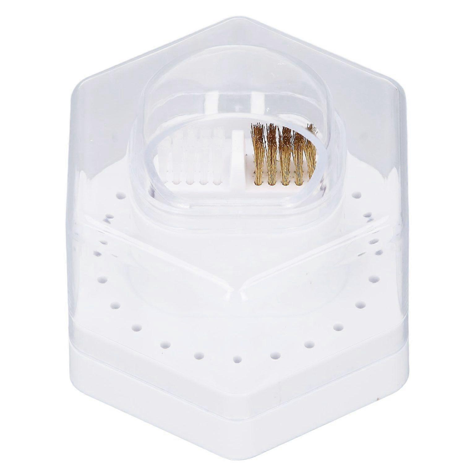 24-Hole Nail Drill Bits Display Case with Cleaning Brush