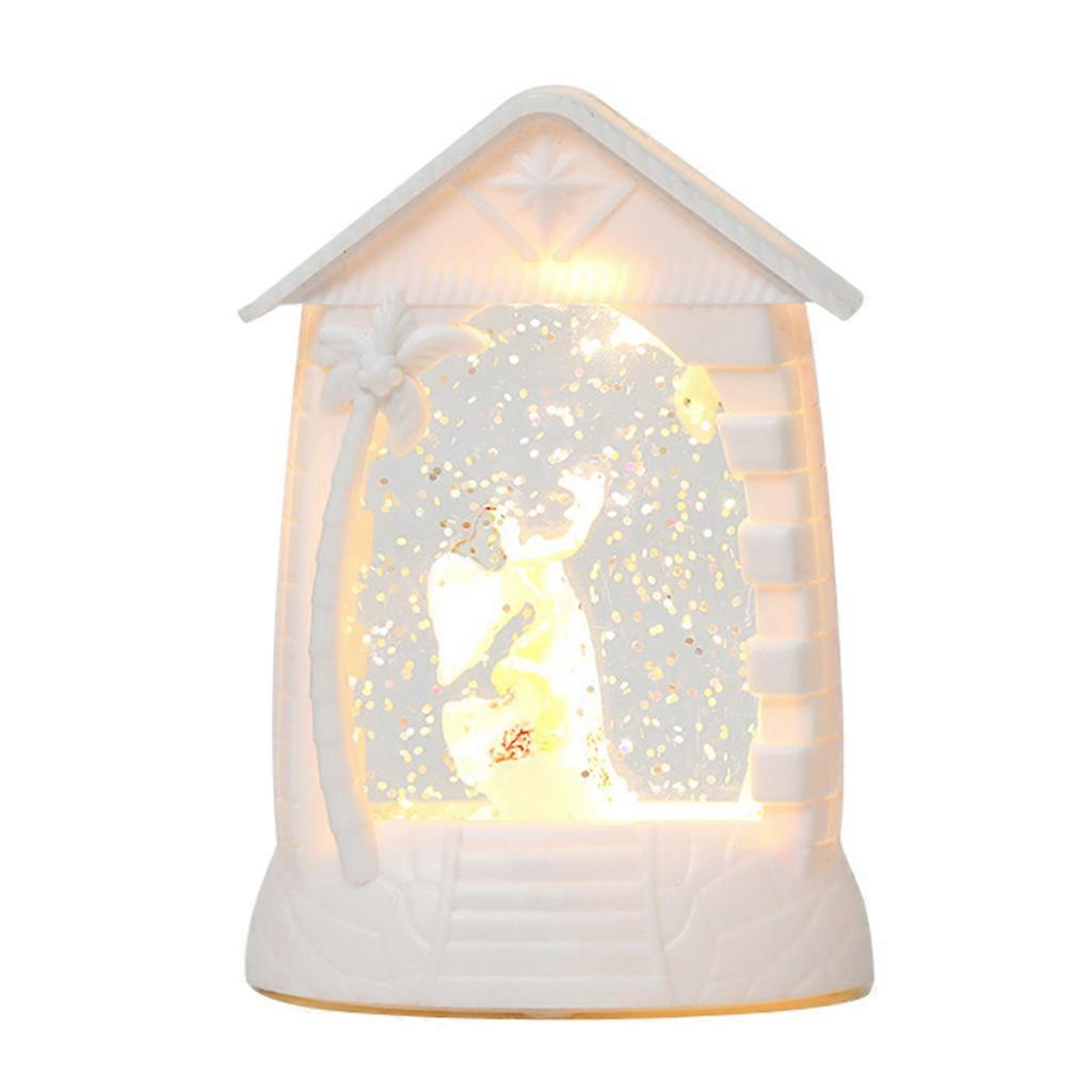 Nativity Lighted Retro Desktop Lights Ornament Religious Element Lamp Decor Desk
