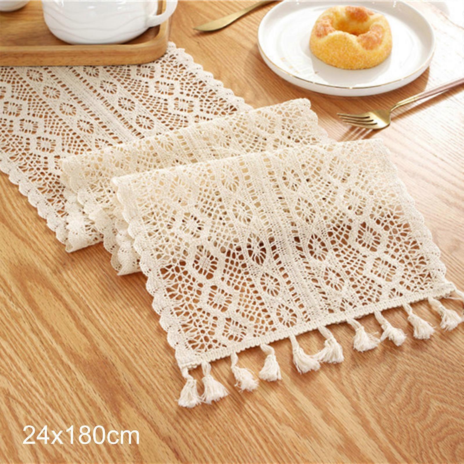 Classic Beige Lace Table Runner for Dining Room Table