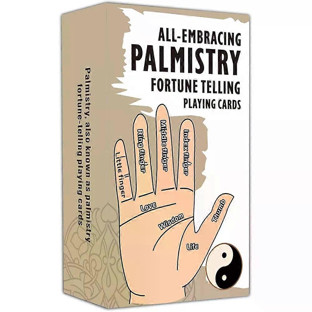 Palmistry Fortune Telling Playing Cards, Oracle Deck, Tarot Play Card Game, Self-discovery Tool, 12x7cm, 57-Cards