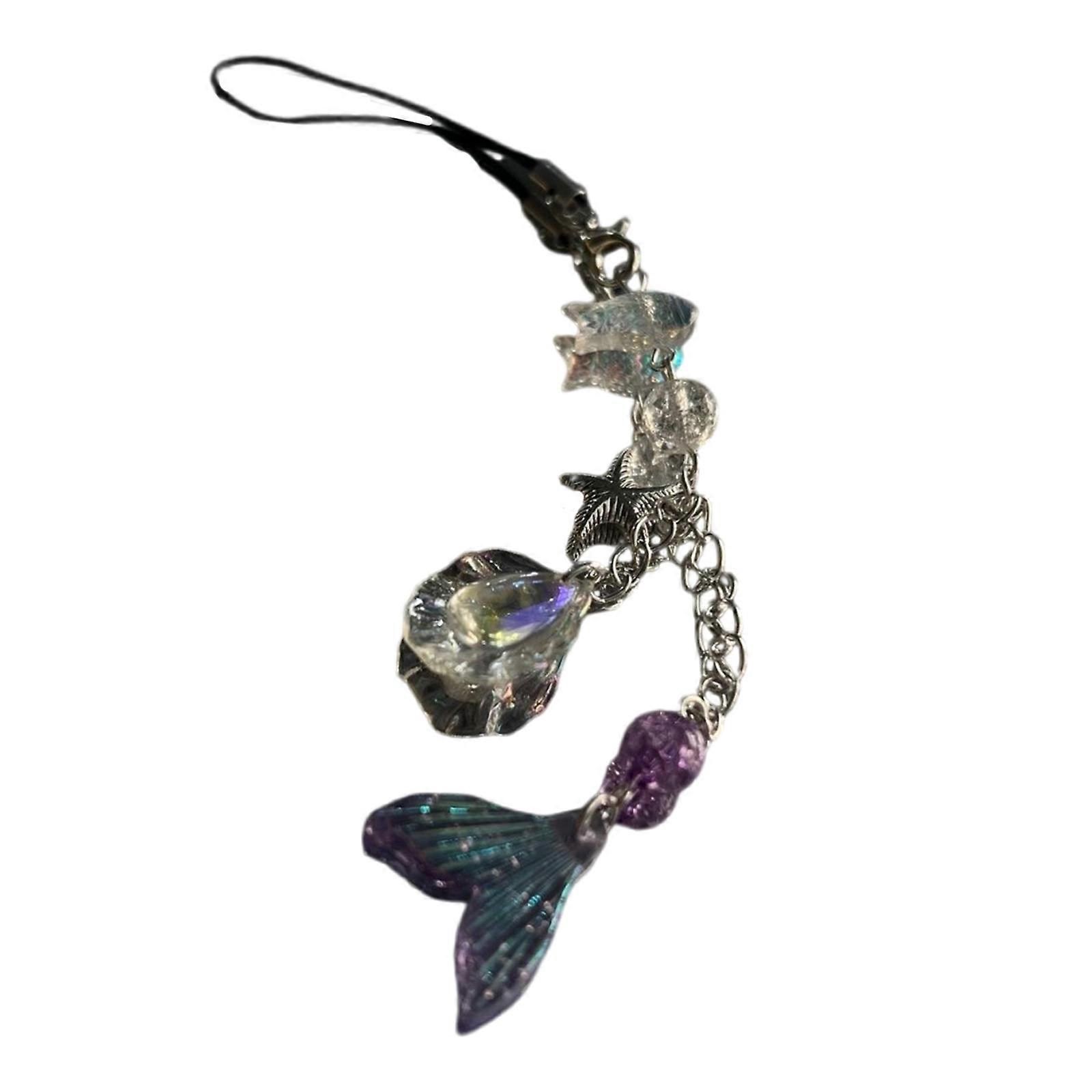 Resin Bead Phone Lanyard Fashionable Keychain Pendant for Mobile Device Eye Catching Keyring Colorful Key Chain Charm
