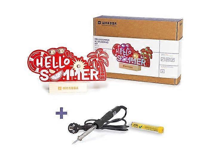 'Kit de soudure Whadda, XL 'Hello Summer' avec 19 LED RGB et support en bois'