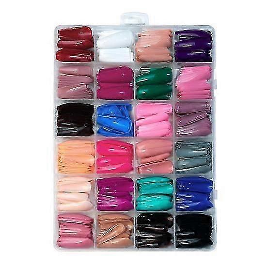 576Pcs/Box Fake Length Easy Removable to Paste Nails Short Medium Long Acrylic Matte Press on