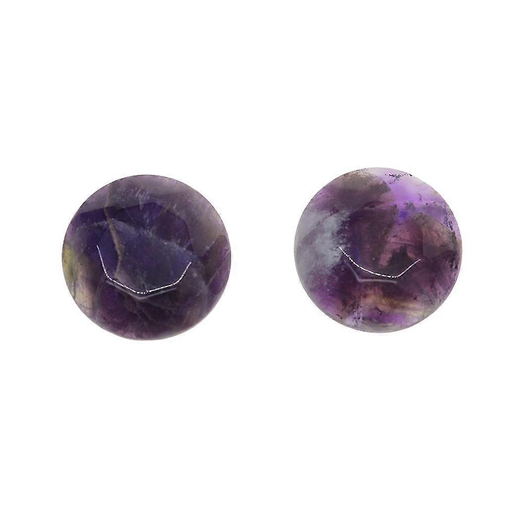 2Pcs 2 cm Round Cabochon Gem Beads Stone for DIY Jewlery Findings Craft Purple
