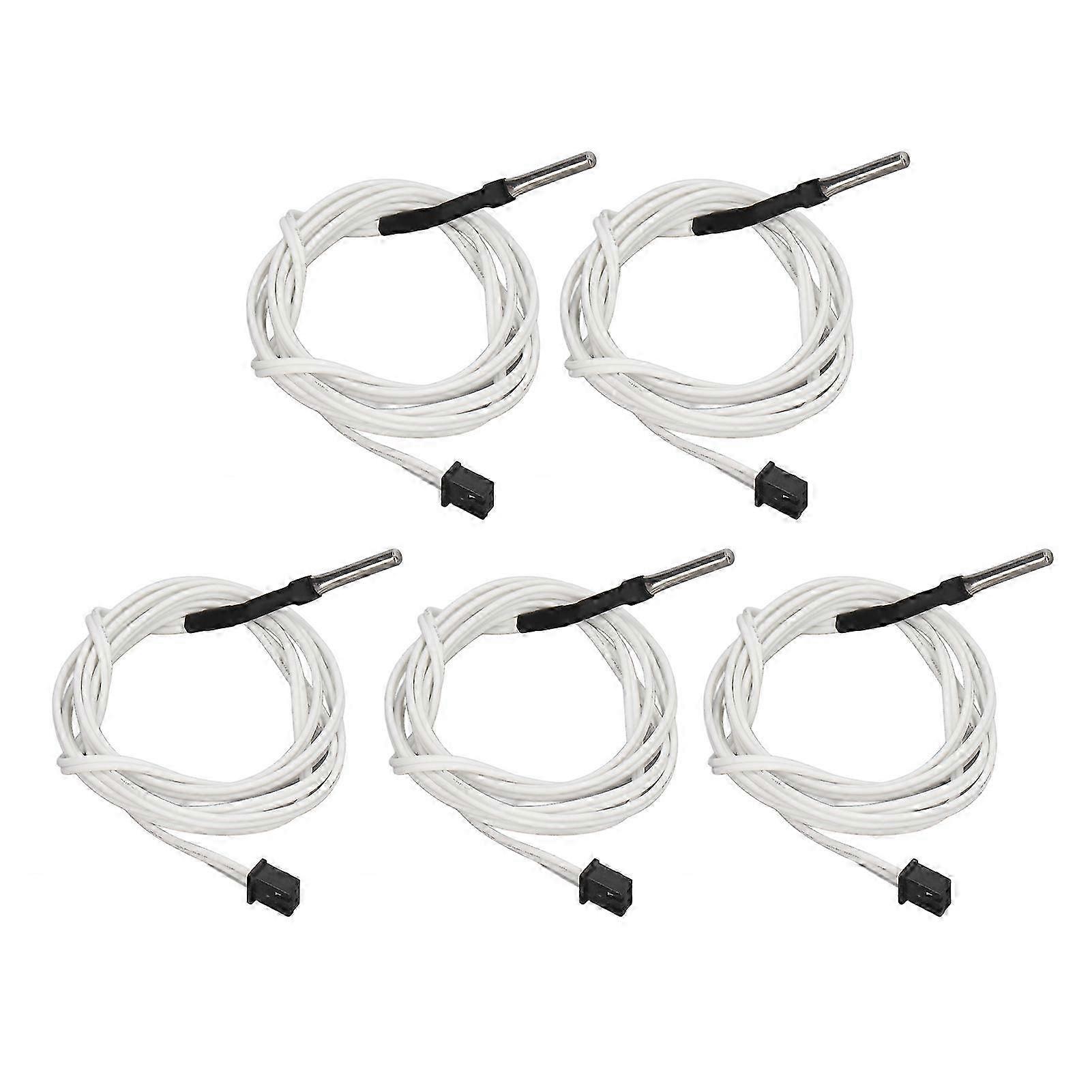 5 Pcs Thermistor Wire Precise High Temperature Resistant Stainless Steel 100K Thermistor Temp Sensor 1m/39.4in
