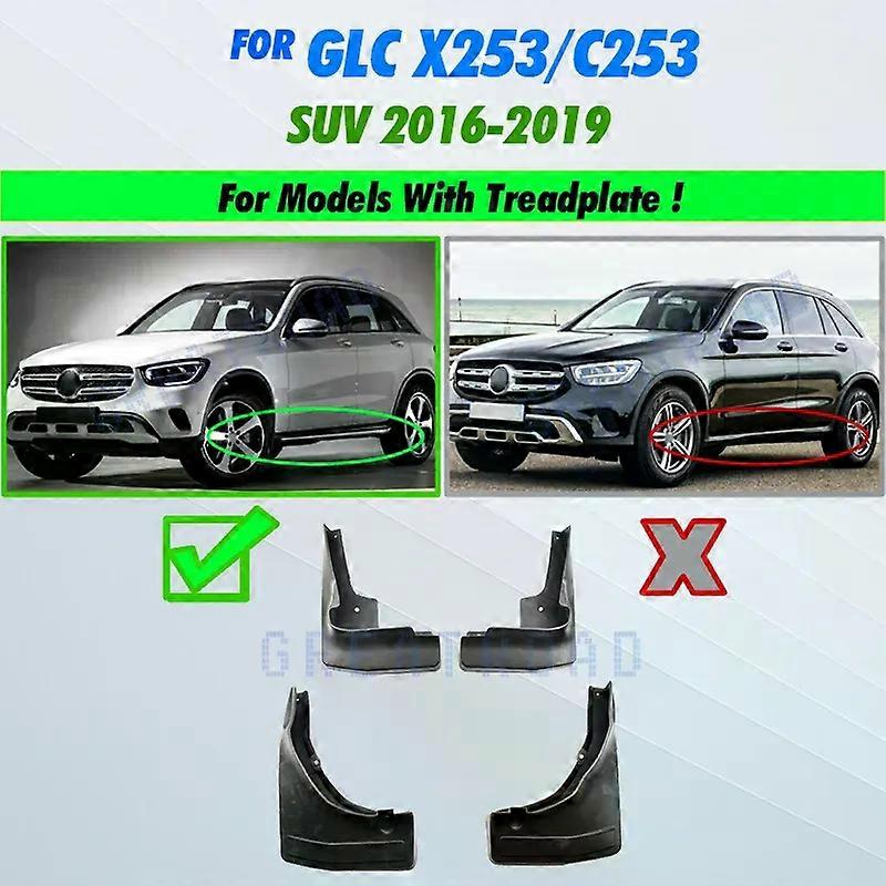 Car Mudflaps For Mercedes Benz GLC Class X253 2016-2019 WO/RB Mud Flaps Splash Guards Mudguards Mud Flap Front Rear Fender
