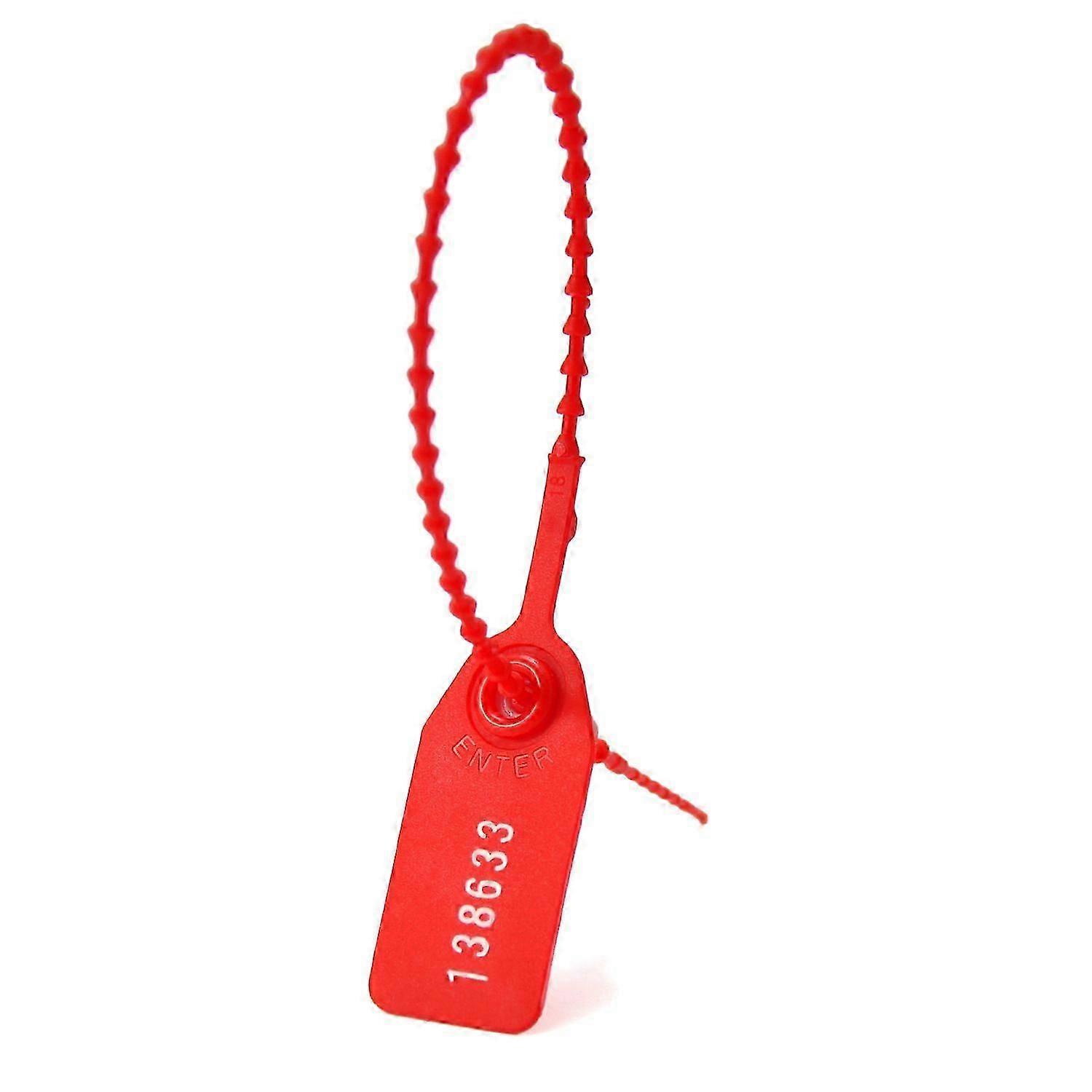 1000pcs Red Tamperproof Seals, Numbered Cable Ties, 250mm Length, Self-Locking