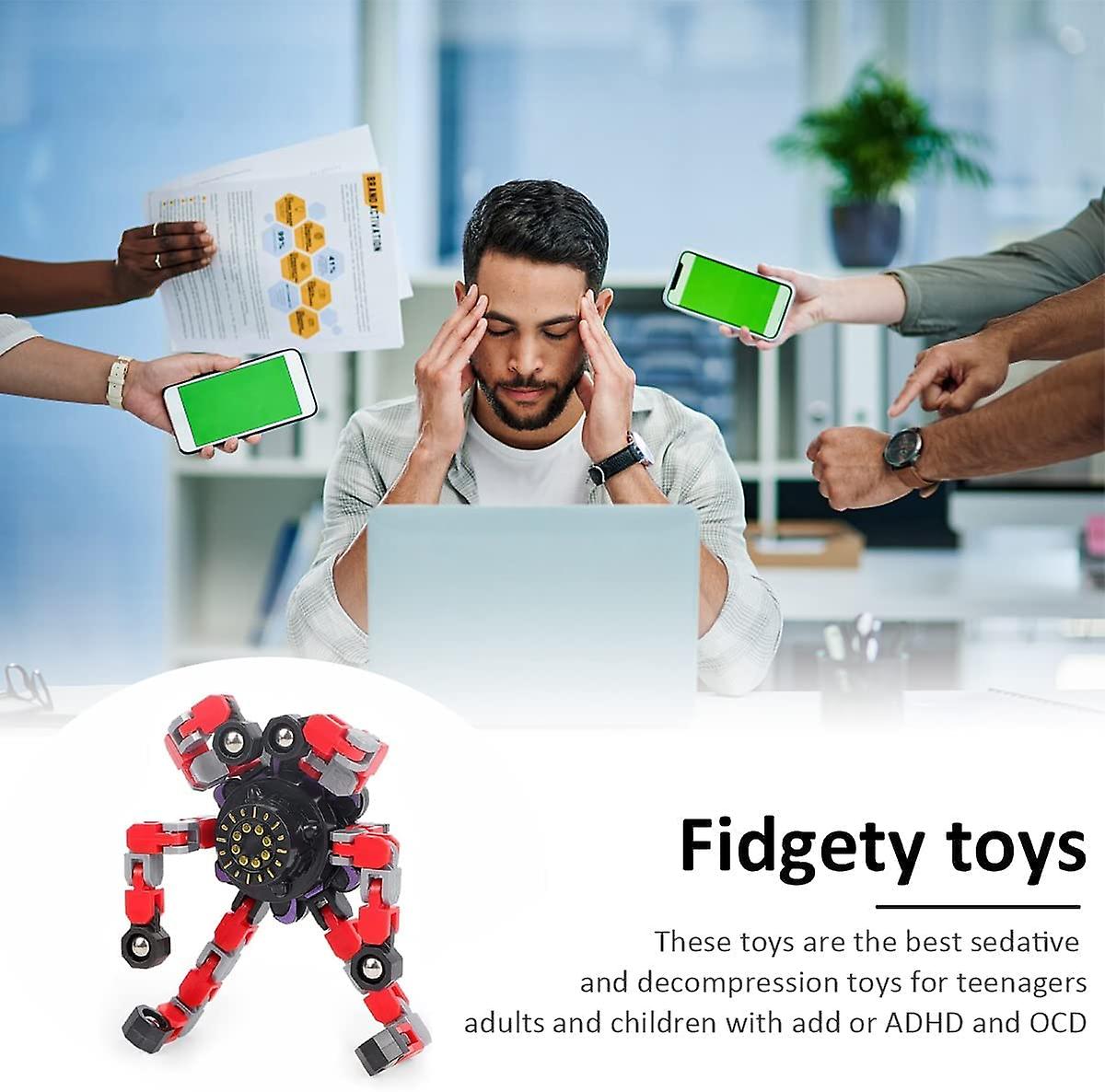 Finger Hand Spinning Top Focus Toy avec chaîne transformable Mechanical Spiral Twister (3 Pack