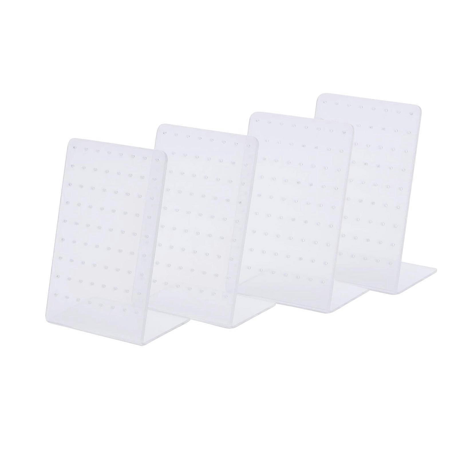 4 Pcs 72 Holes Acrylic Jewelry Display Stand Earrings Shelf Jewelry Props Hanging Earrings Display Small Ornaments  frosted
