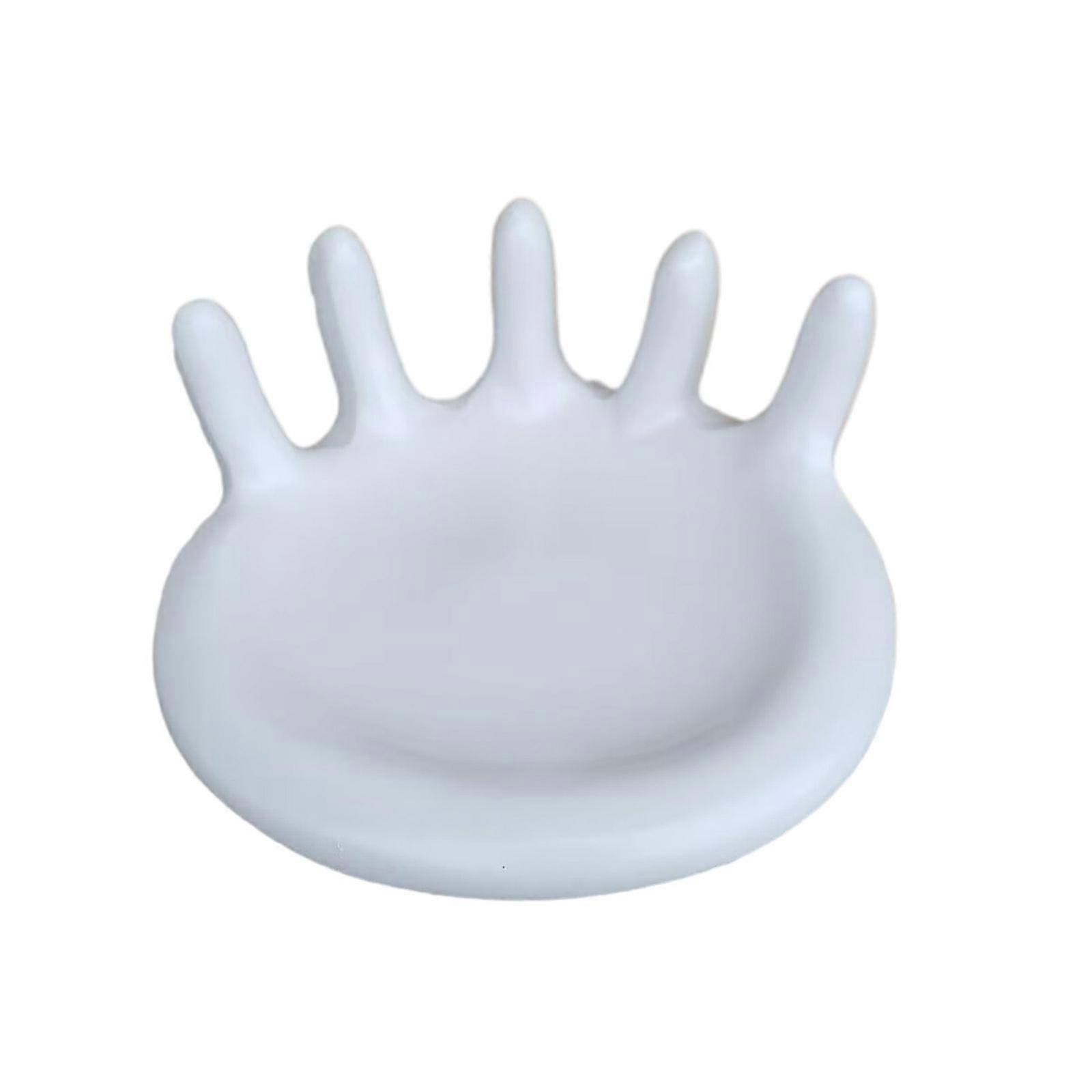 El Şekilli Takı Raf Reçine Bilezik Ekran Tutucu Yüzükler Plaka Bilezik Tutucu Yüzük Tutucu Reçine Malzeme Kızlar için Beyaz