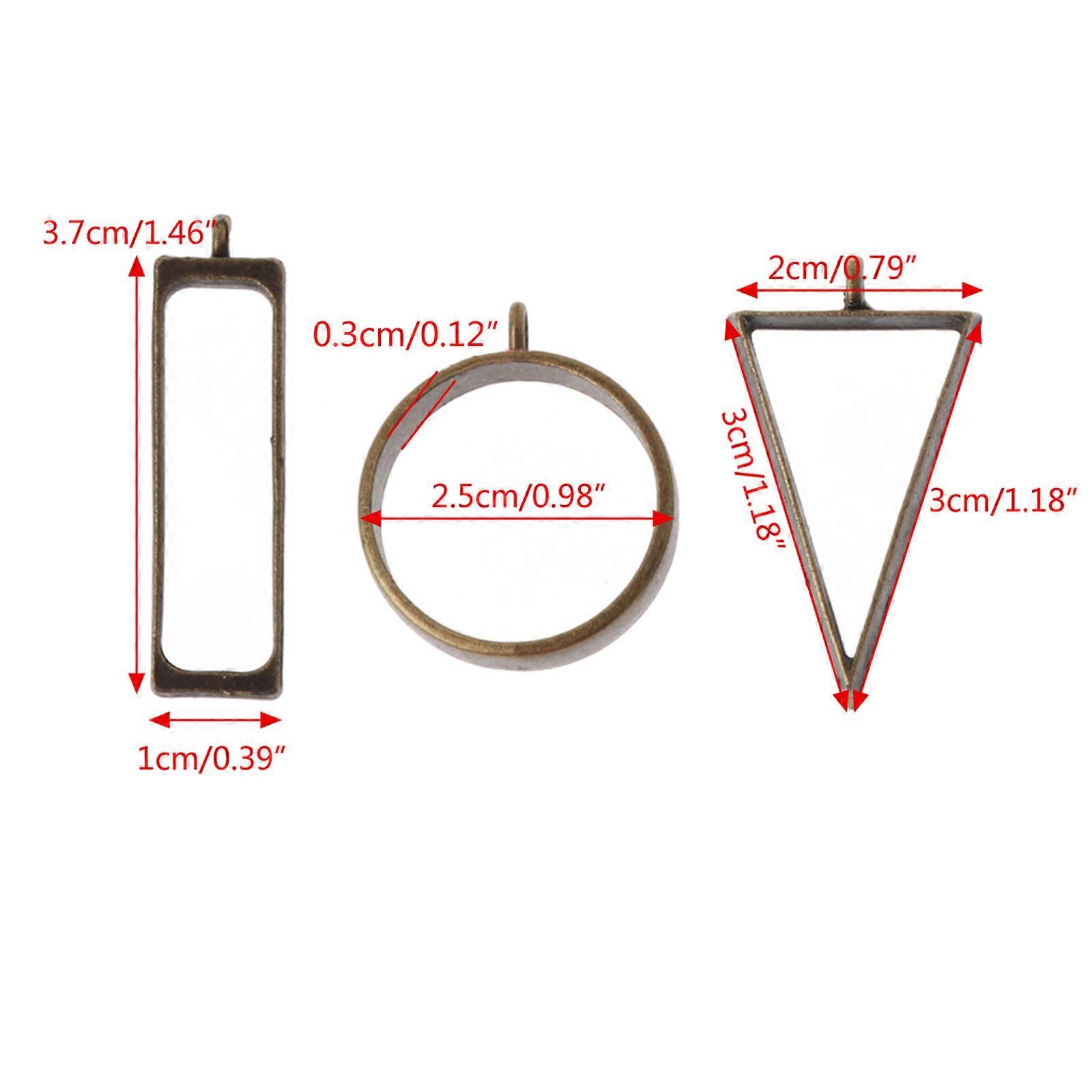 5Pcs Geometry Shape Charm  Metal Pendant Resin Press Flower Tray Press Flower Charm Hollow Tray for Jewelry Making  Silver