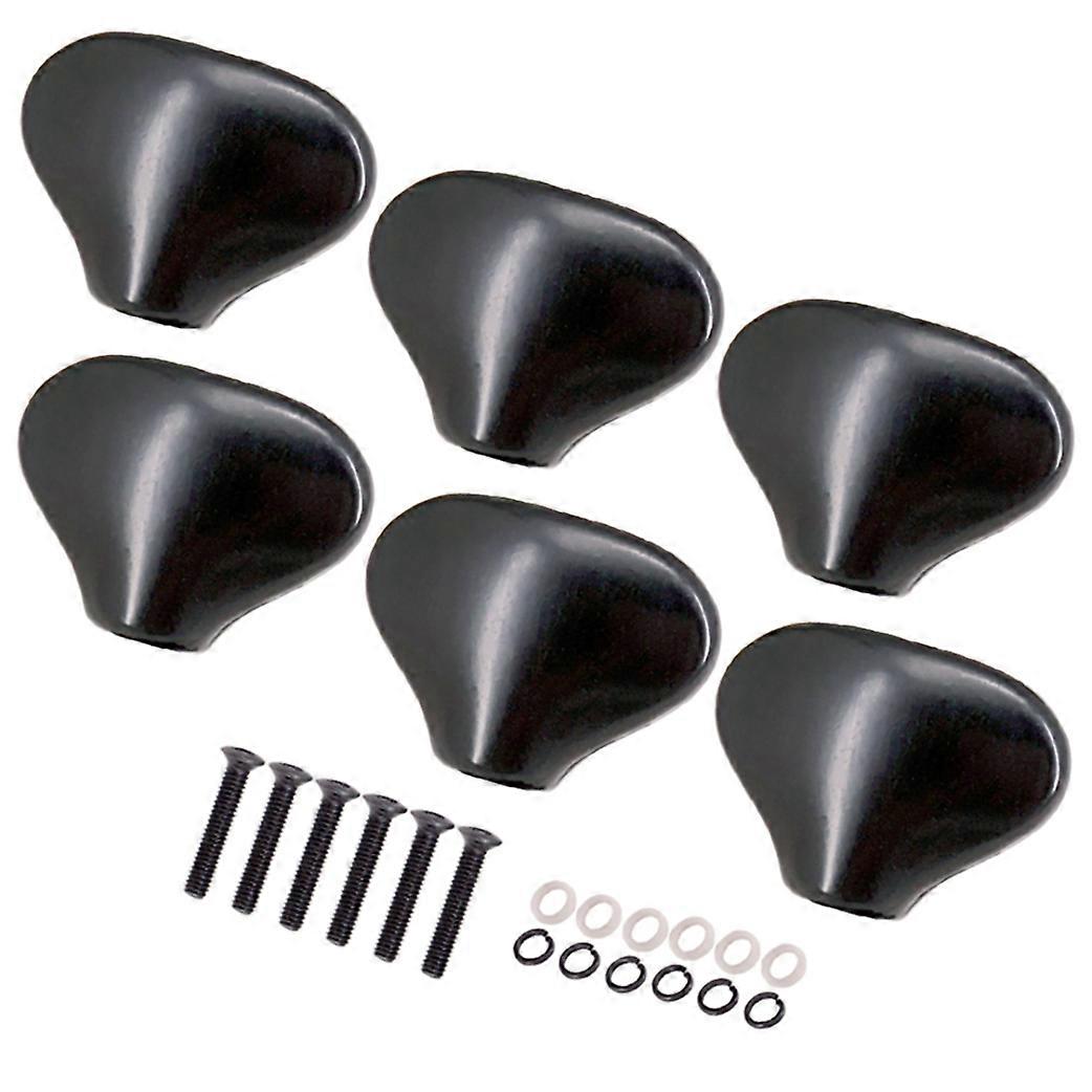 6Pcs Zinc Alloy Guitar Tuning Pegs Cap Guitar Accessories,Black