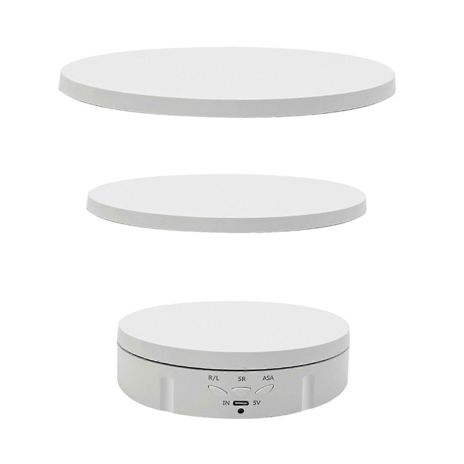 Electric Turntable Automatic Rotating Display Stand Remote Control Turntable Display Stand 3 in 1 Combination Base White