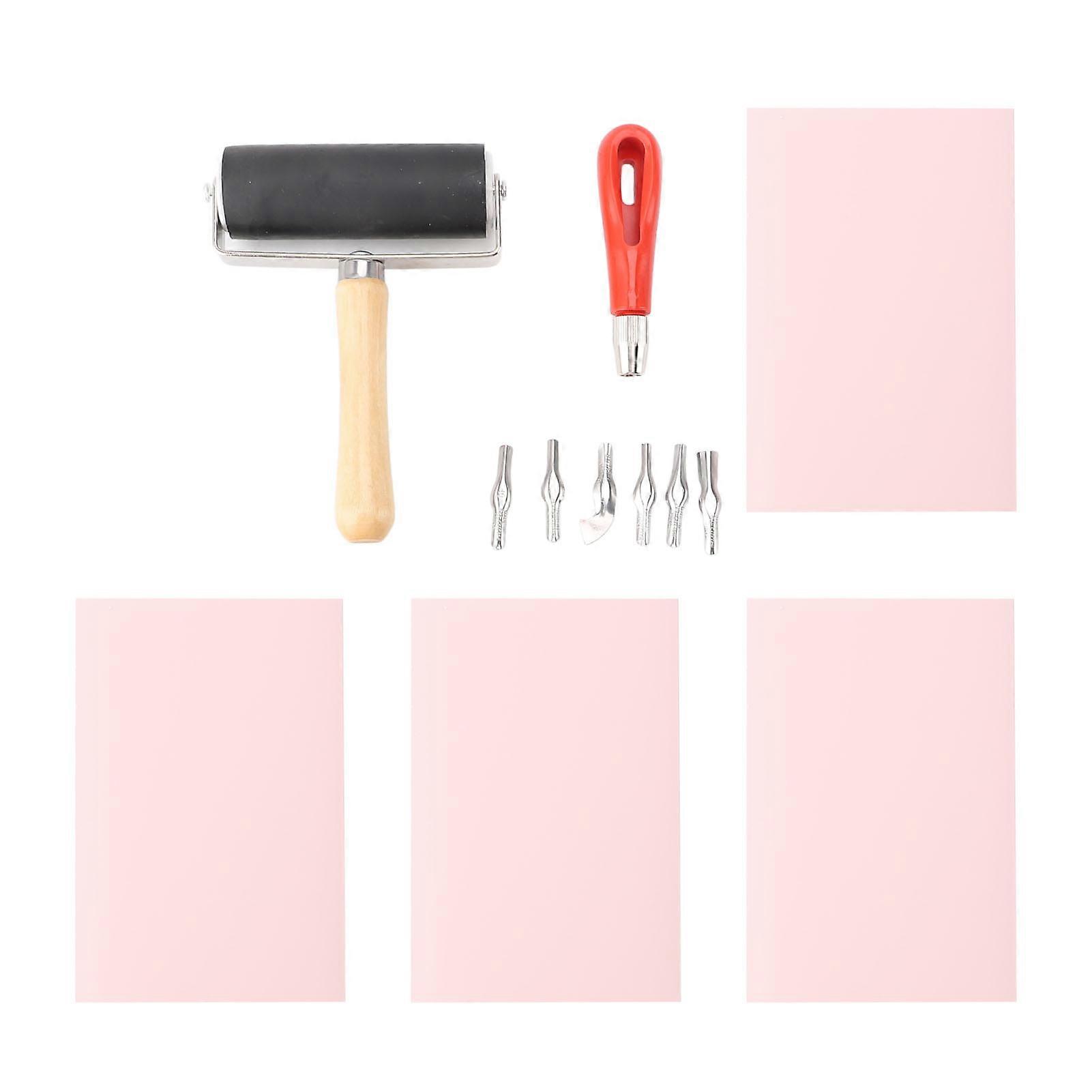 Rubber Carving Blocks for DIY Printmaking Crafts Soft Linoleum Block Stamp Making Kit for Beginners and Professional