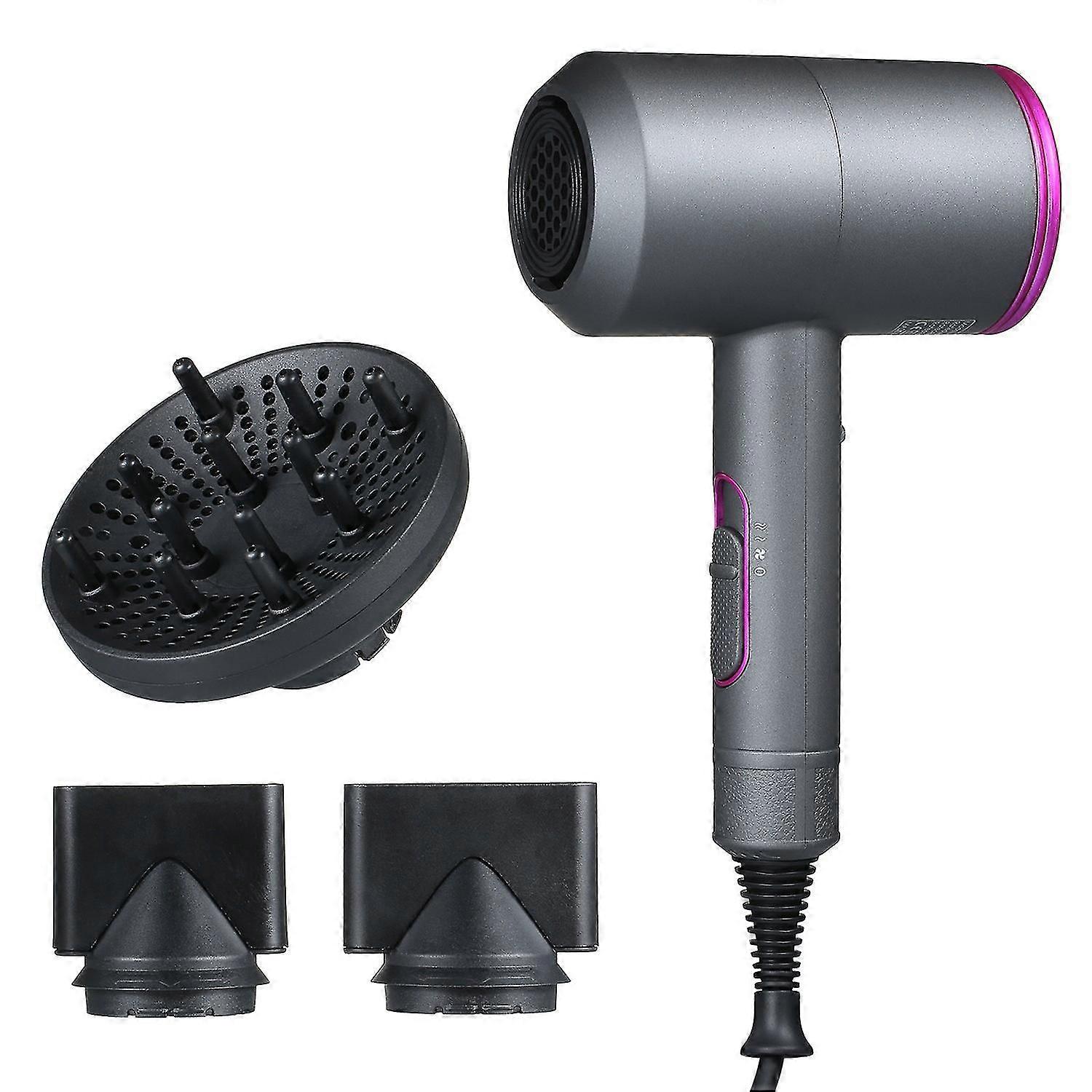 Ionic Hair Dryer with 3 Nozzles Diffusers 3 Heat Settings & 2 Speed Hot / Cold Wind Quick Drying Blo
