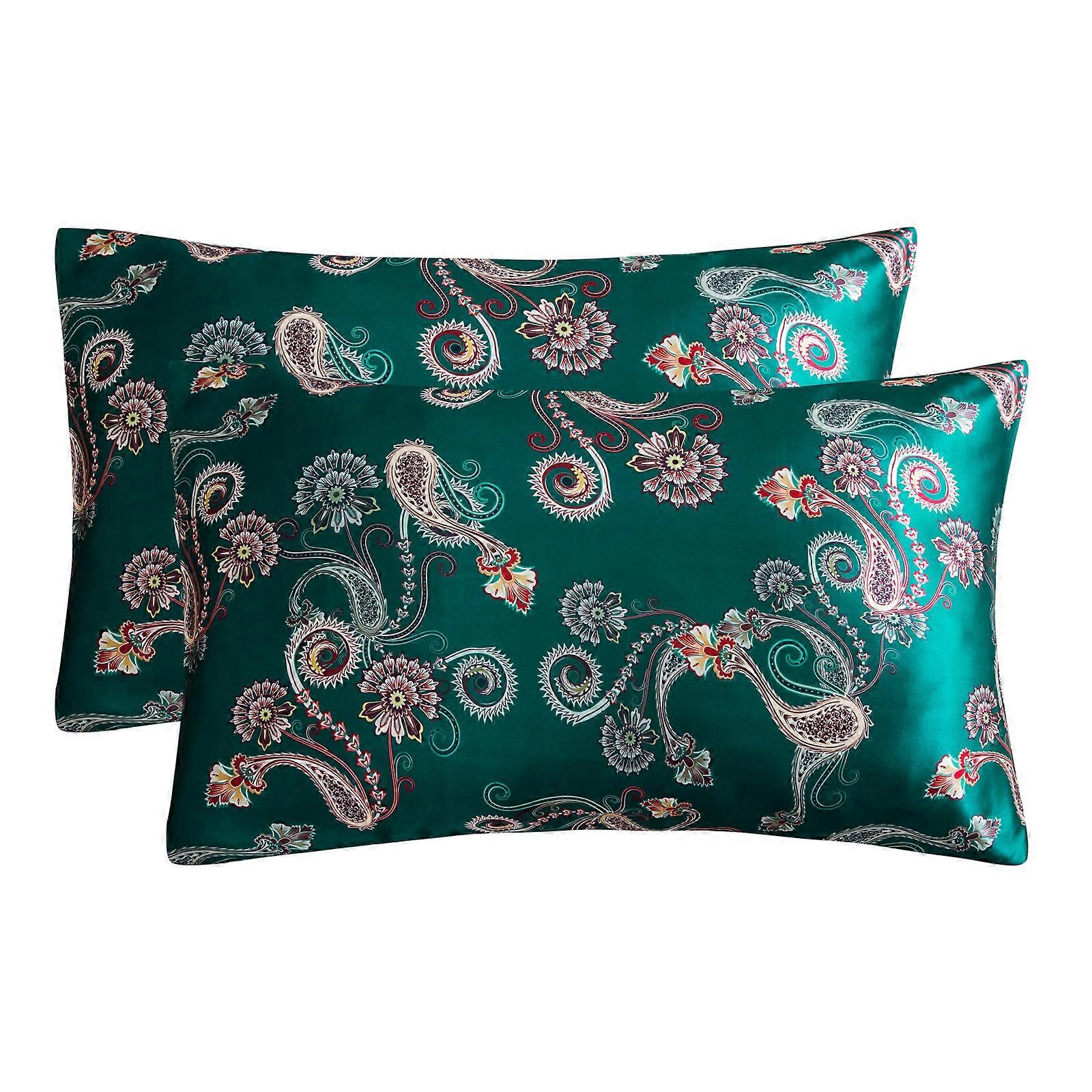 Printeds Satins Pillow Cover Smooth and Luxurious Feel with Envelope Closure AntiDust and Wrinkle Resistant Paisley 03