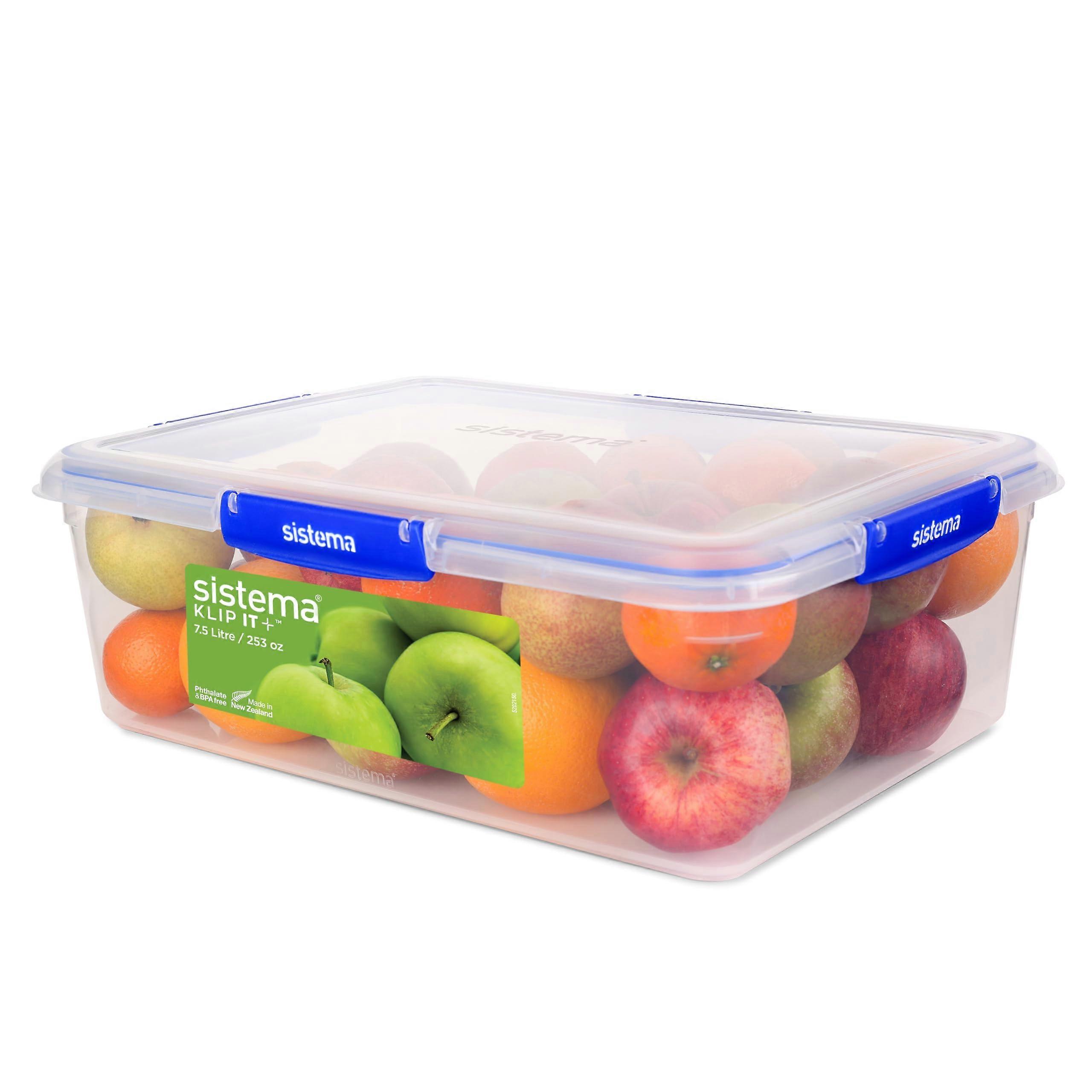 Food Storage Containers 7.5 L Rectangle Stackable Airtight Fridge/Freezer Box BPA-Free Plastic 2 Pack