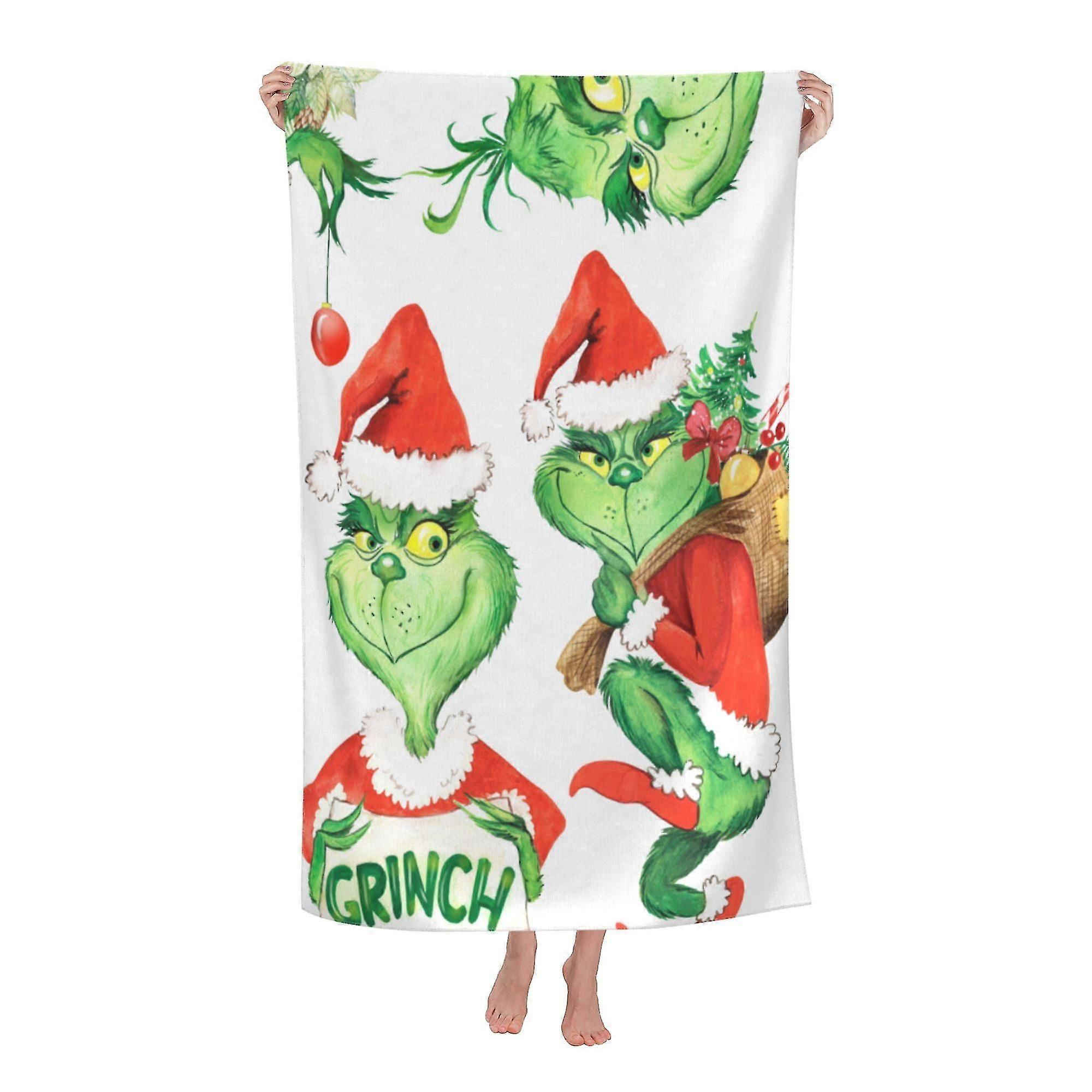 The Grinch Beach Towel, Large Microfiber Bath Towel #uf07
