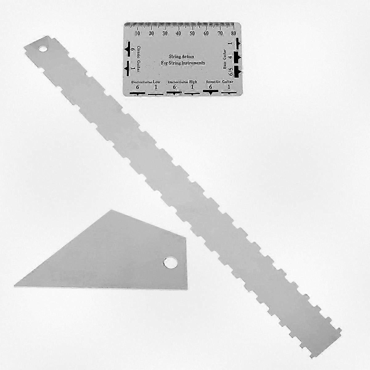 Fretboard Measurement Tool for Guitar Maintenance, Triangle Ruler for String Action and Pin Height Adjustment