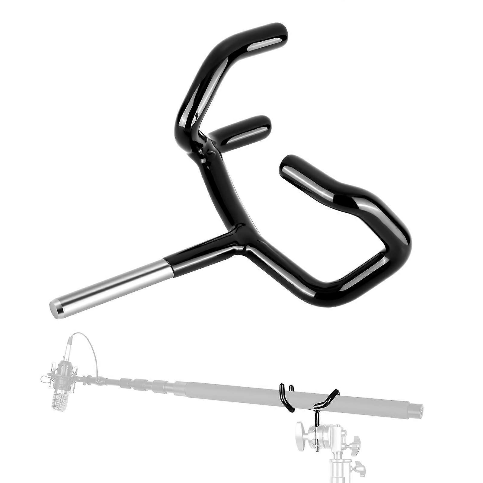 Metal Microphone Boom Support Holder for C-Stands and Mic Stands, Adjustable, Durable, Black Finish