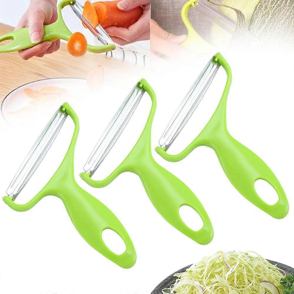 Stainless Steel Vegetable Peeler Set, 3-Piece Cabbage Shredder for Lettuce, Wide Mouth Design, Green Color
