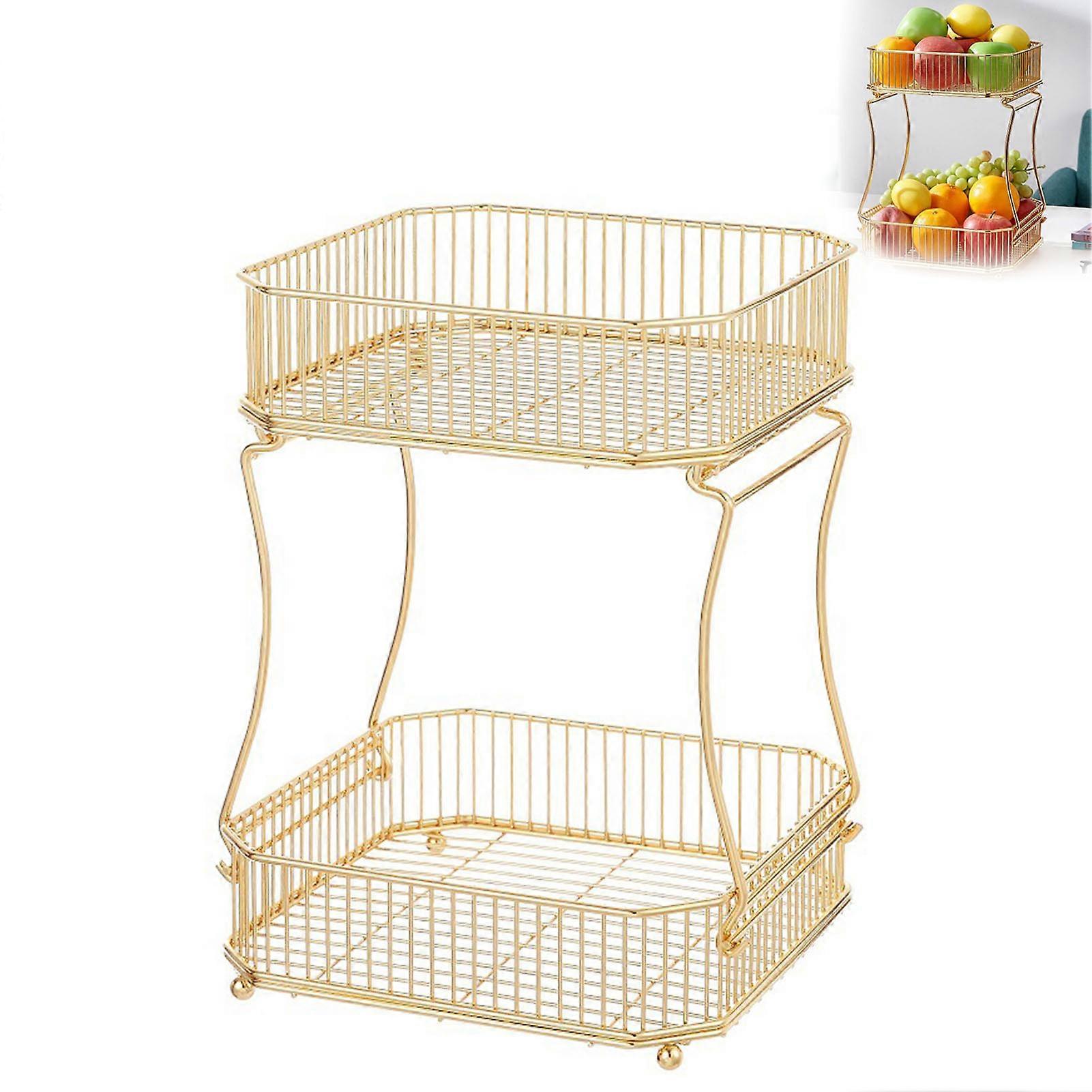 Double Layer Storage Rack Stylish Design and Multi Functional Vegetable Rack Suitable for Office Garage Bathroom