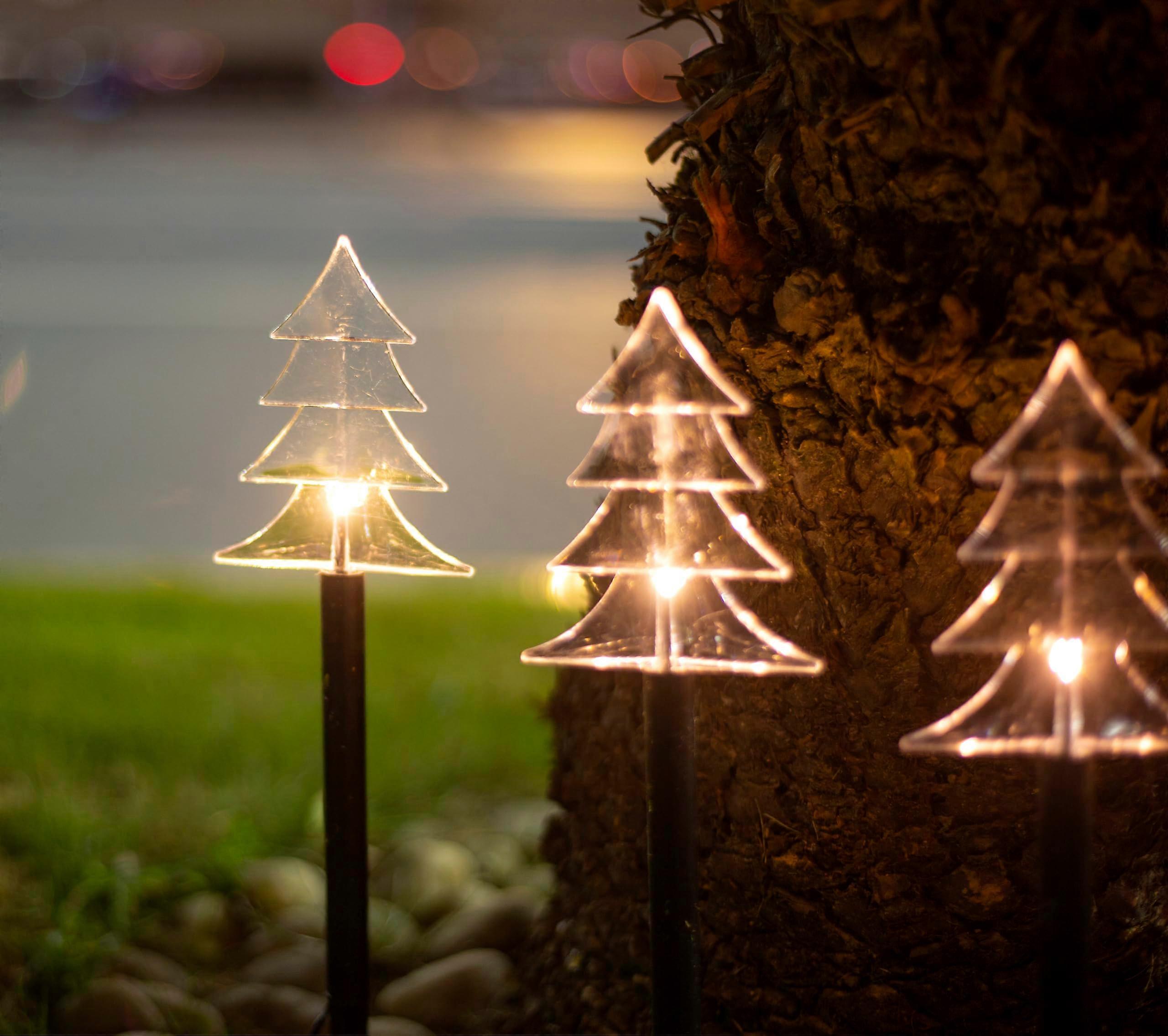 Solar Christmas Tree Pathway Light Decorative Landscape Lights 5 LED