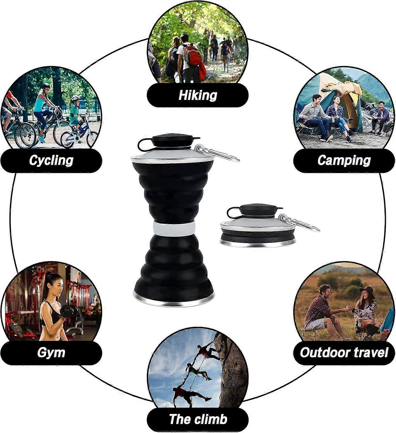 1Pc 500ml Collapsible Water Bottle for Outdoor