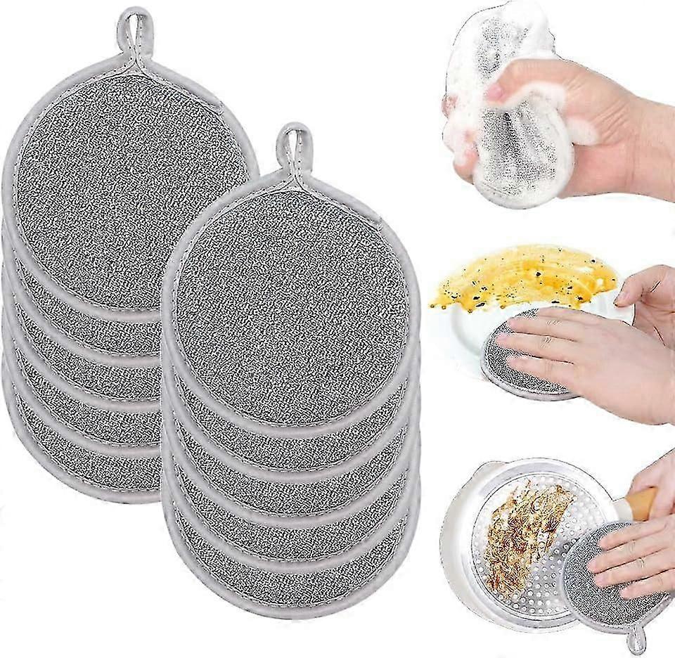 2024 Newest Multipurpose Wire Dishwashing Rags,Non Scratch Wire Dishcloth Wet and Dry Double Layer Wire Dishwashing Rags