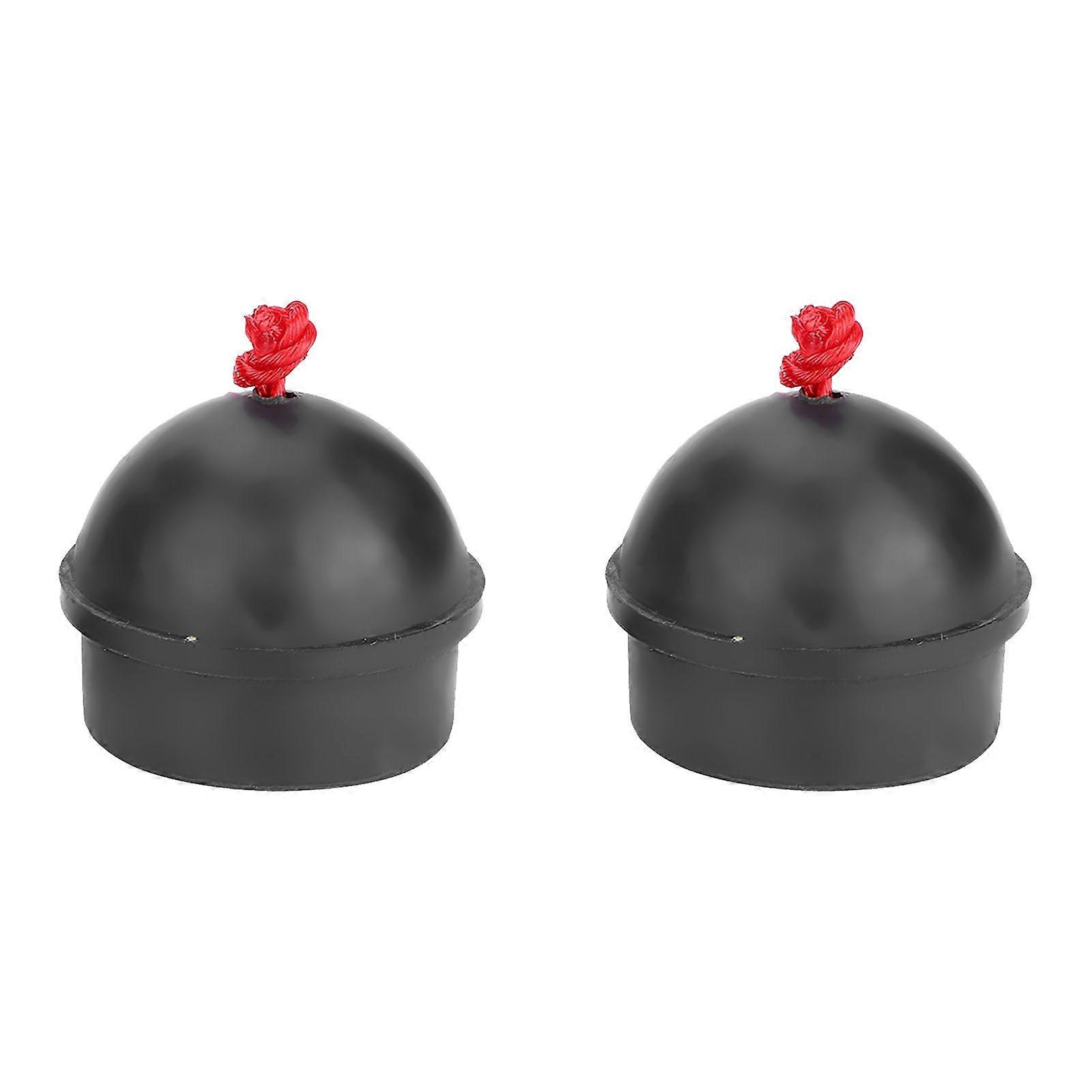 2pcs No Slip Cue Tip Chalk Billiard Pool Cue Chalk Holder with Cord for Snooker Pool (Black)