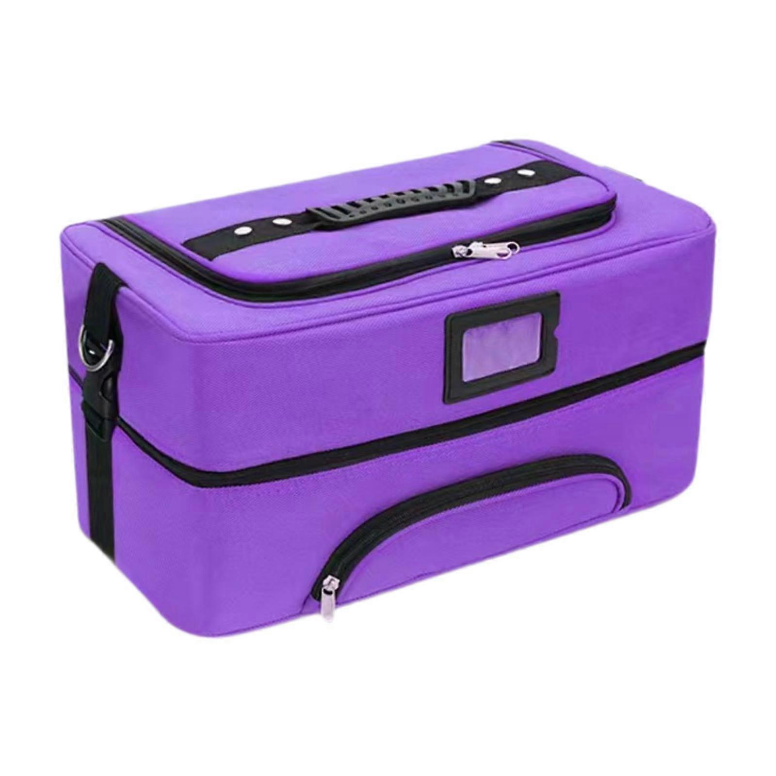 حقيبة ماكياج ، حقيبة مستحضرات تجميل للسفر ، محمولة ، مع مقسم ، طلاء أظافر احترافي