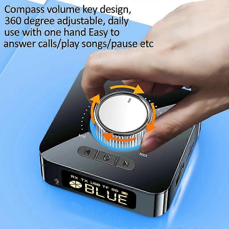 Bluetooth 5.0 Audio Receiver LED Display Transmitter Receiver 3D Stereo Music Wireless Adapter TF Card RCA 3.5mm 3.5 AUX PC Car