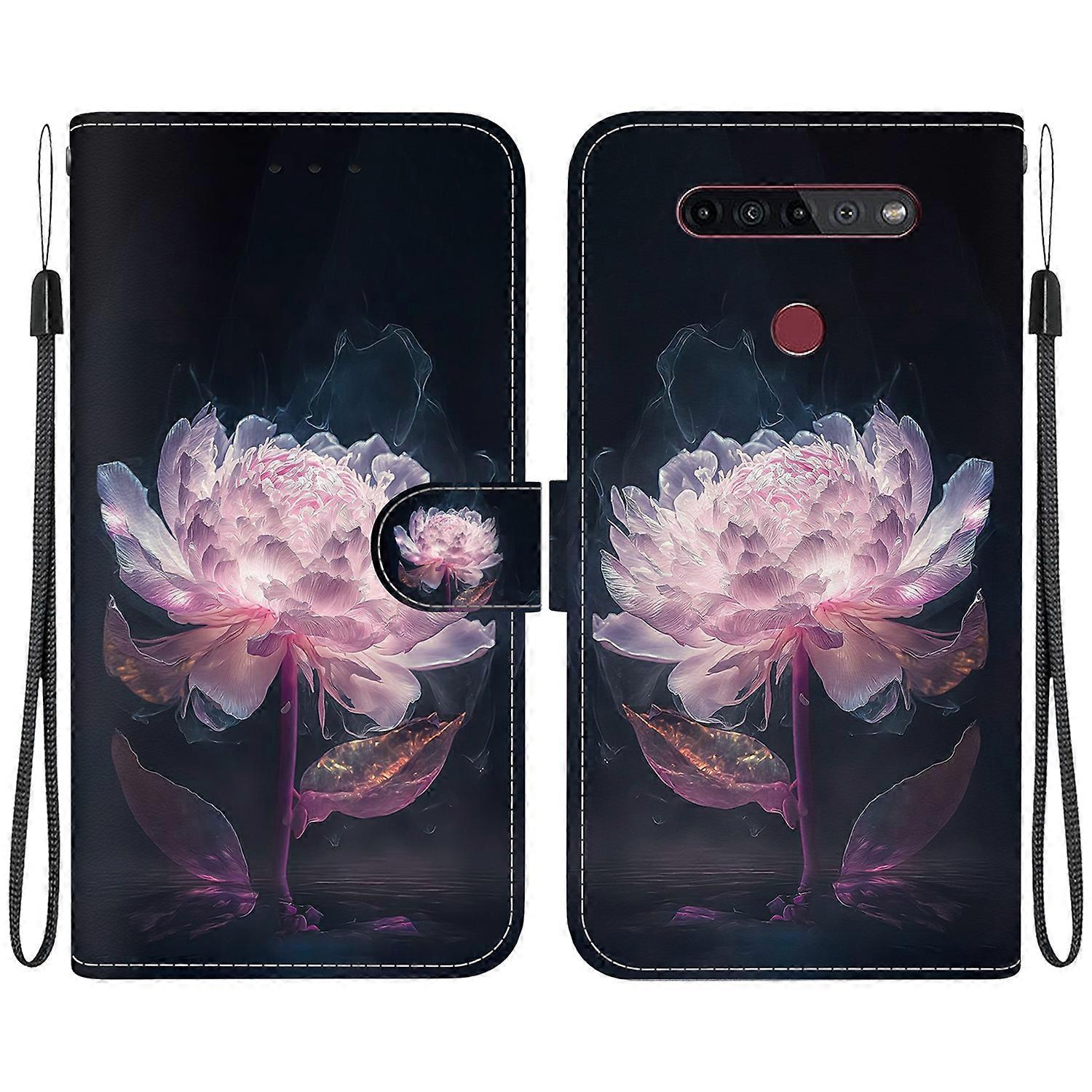 クリスタルテクスチャカラードローイングレザー電話ケース