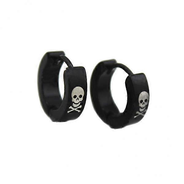 8-10pack Fashion Black Men Stainless Skull Pattern Ear Clip Stud