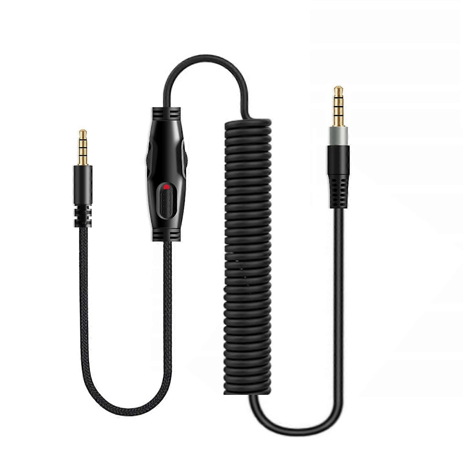 Nylon Braided Wire Headphone Cable Replacement for Flight Headset Cord Inline Mute Cable