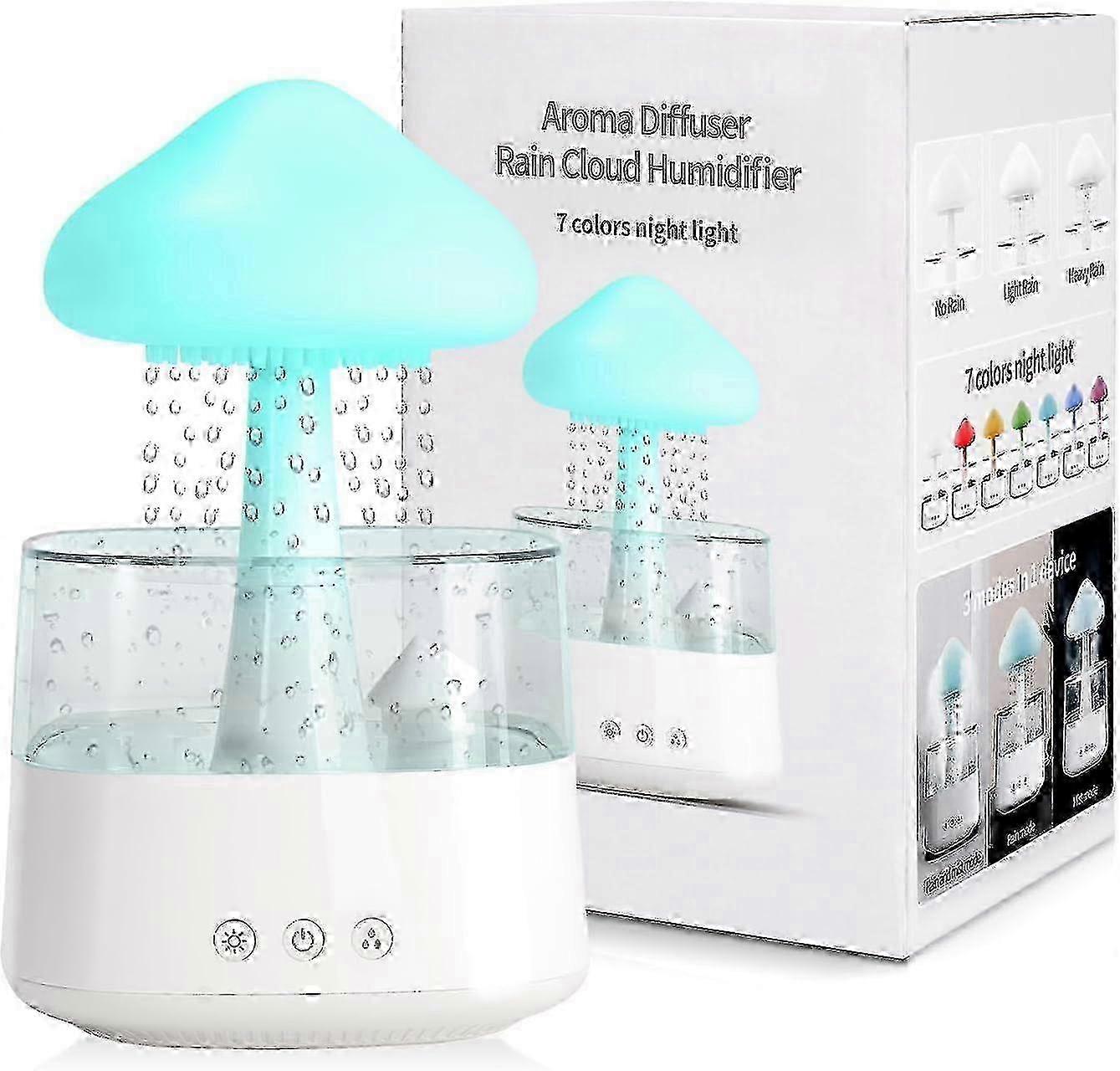 SBSGV 450ml Umidificatore a Nuvola di Pioggia per Camera Da Letto Diffusore Di Gocciolamento D'acqua, con 7 Colori, Suoni Di Pioggia per Dormire Hwy