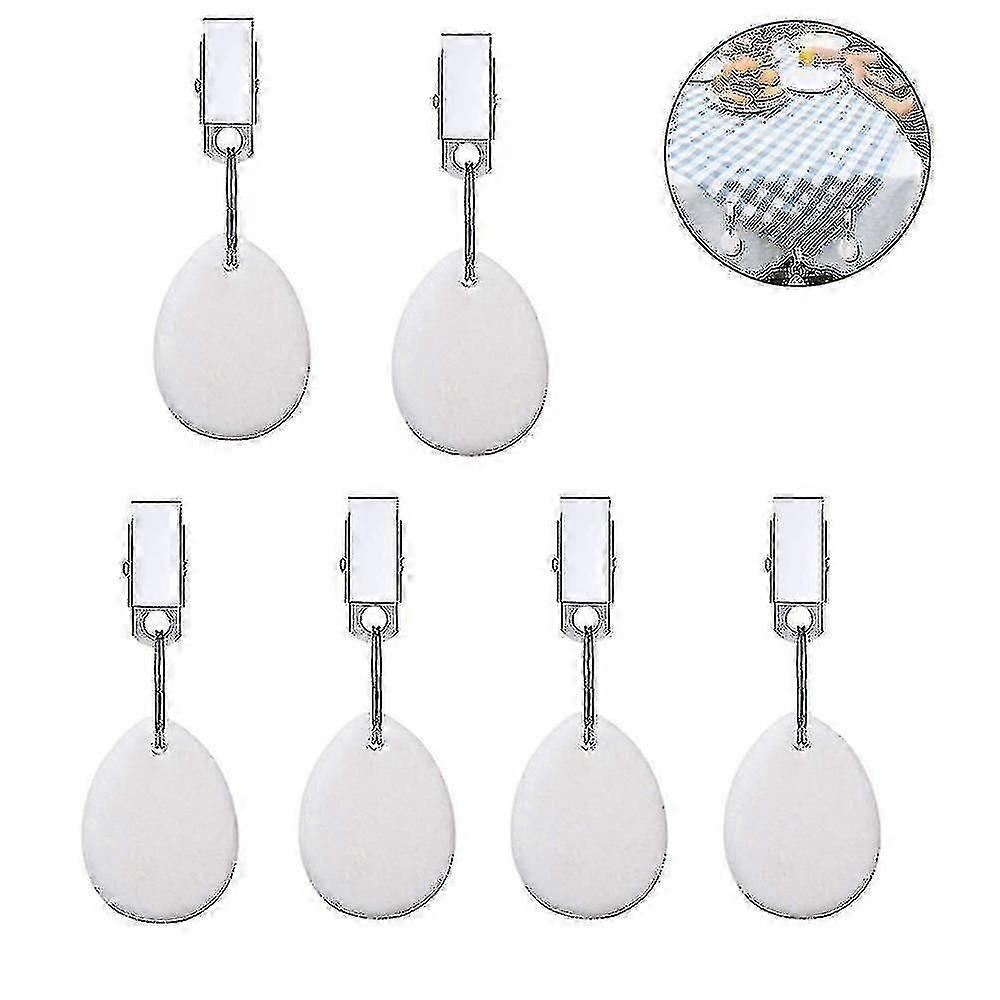 6 st. duk, stenduksvikter, metallklämma, dukhänge, bordsvikter, hängare