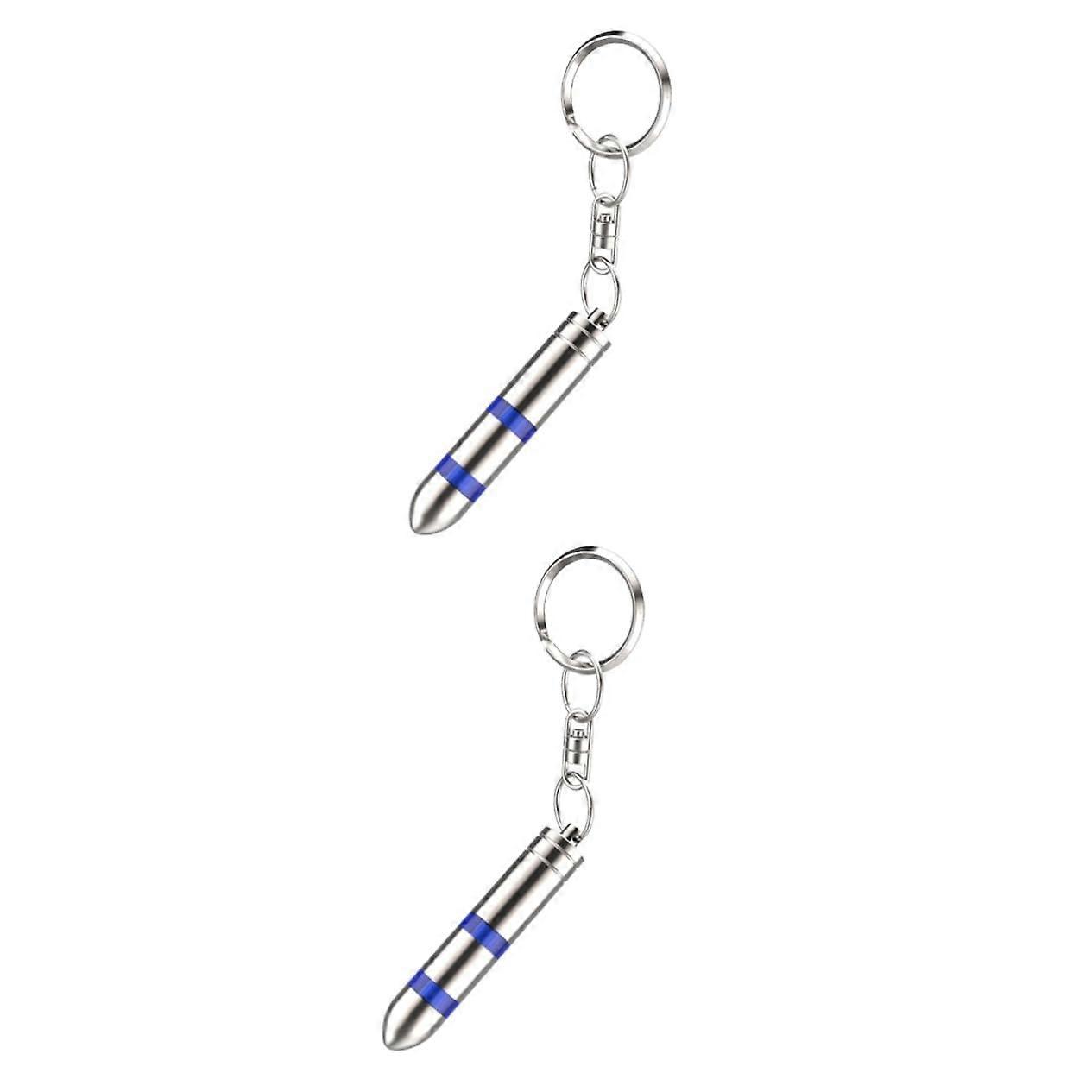 2 pieces vehicle static elimination device electrostatic key car keychain key fob remove the static rod keychain copper conductor
