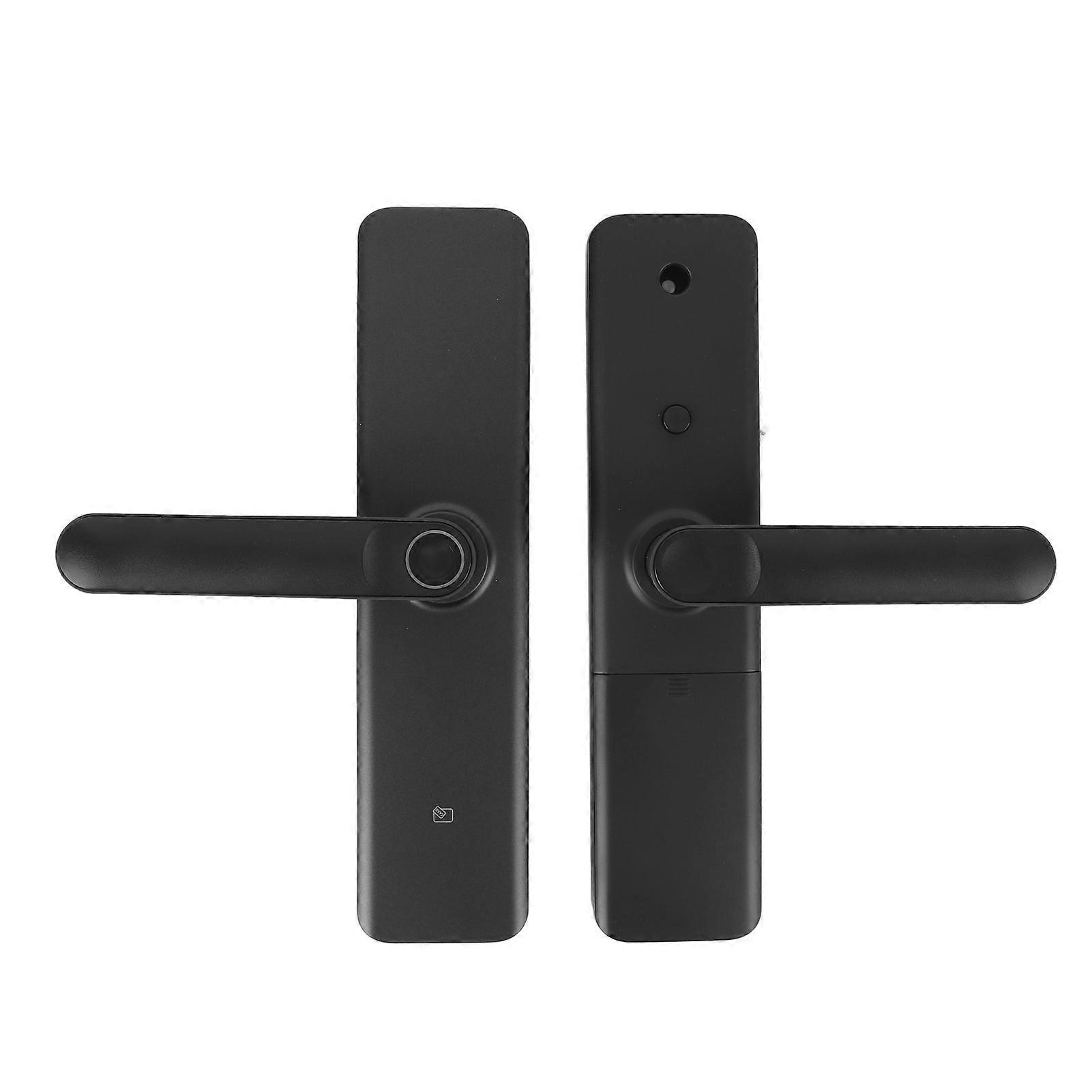 Fingerprint Entry Lock with 2 Keys 2 IC Cards Passcode Sensitive Accurate Smart Entry Door Handle for Wood Door Office Apartment Home 