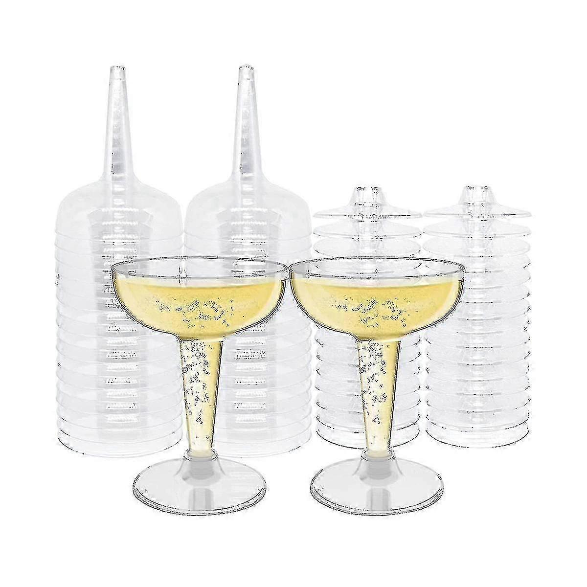 パーティーのための4オンスプラスチックマティーニグラス - 50パックスタッカブル使い捨て