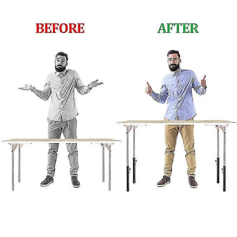 2025 4 Levels/Heights Adjustable Risers Table Leg Extenders for Folding Tables Straight/Bent Leg Heavy Duty Folding Table Leg Extensions