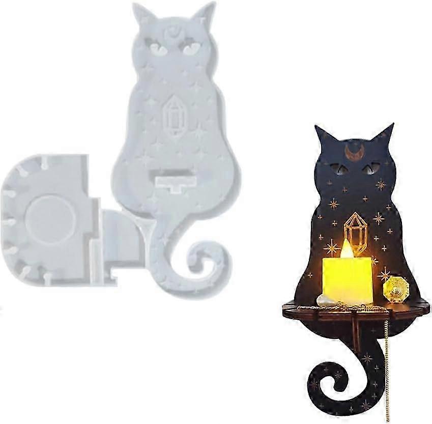 1 Set Resin Mold Wall Hanging Candle Holder Rack Snake Cat Moth Shaped Witchy 3D UV Epoxy Resin Casting Tray Display Storage Mold
